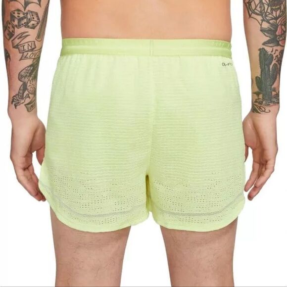 Nike Running Division Pinnacle Racing Shorts Men's XL Volt Black  DA1294 736 New - Picture 2 of 13